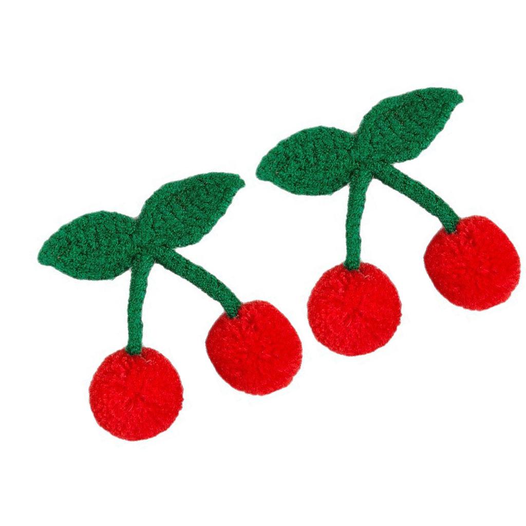 2Pcs Elegant Plush Cherry Hair Clip For Women Nonslip Barrettes Fashion Hairpin For Daily Use And Special Occasion
