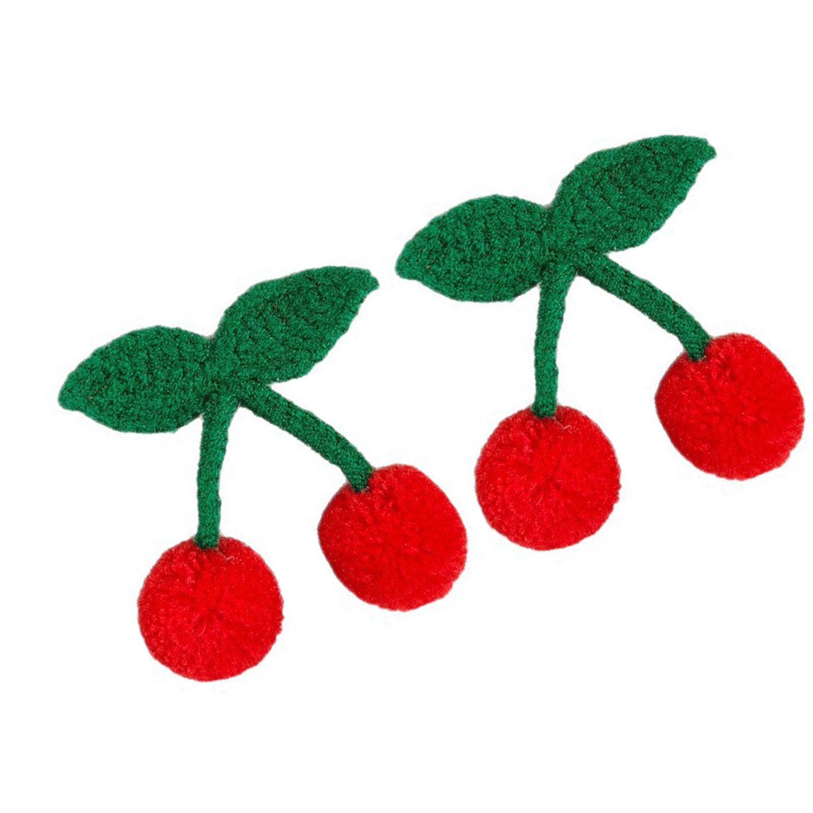 

2 шт. Элегантная плюшевая заколка для волос с вишней для женщин, нескользящие заколки-автоматы, модная заколка для волос для повседневного использования и особых случаев A