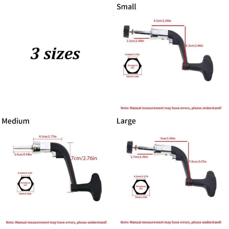 Rotating Reel Handle Arm Grip Semi Metal Reel Power Handle Knob Fishing Reel Handle Grip Fishing Accessories