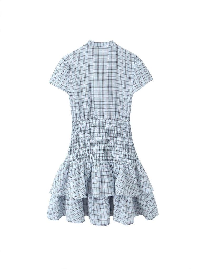 Autumn/Winter 2025 Stylish Waist-Cinching Plaid Dress for Women - Versatile and Elegant for Work or Casual Wear
