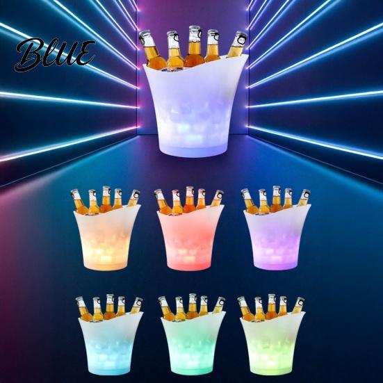Durable Ice Bucket Light Up Bucket, LED Glowing Beer with Color Changing KTV Lights, 7L Multi-Bottle Storage Champagne Cooler for Bar Party Home
