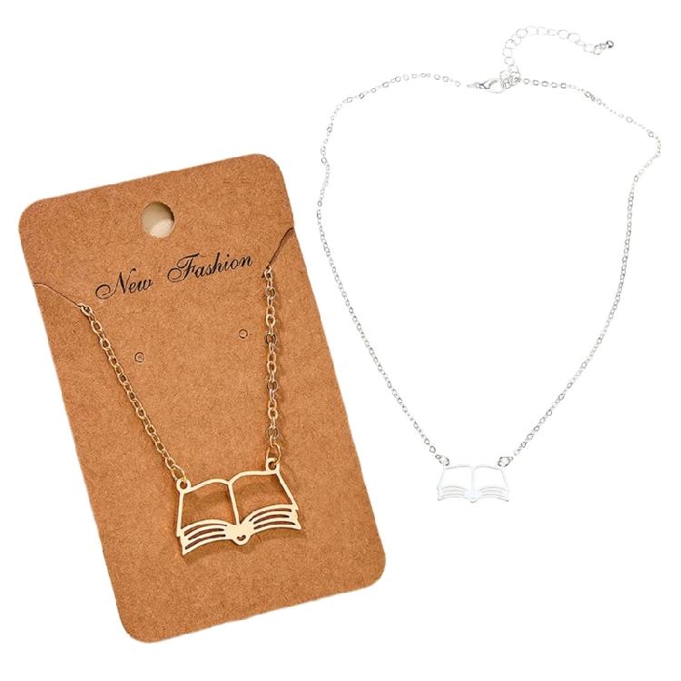 Modische Abschlusszeit Halskette Hohl Buch Anhänger Choker Schlüsselbein Kette