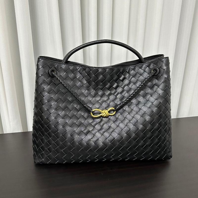 

Fashion new woven bag large capacity versatile diamond cowhide tote bag casual shoulder handbag 42*18*35cm