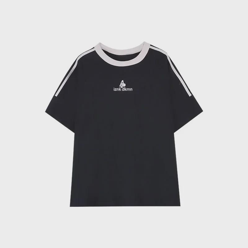 Camiseta Unisex Retro Listrada de Manga Curta - Corte Solto, Gola Redonda, Estilo Casual para Primavera/Verão.