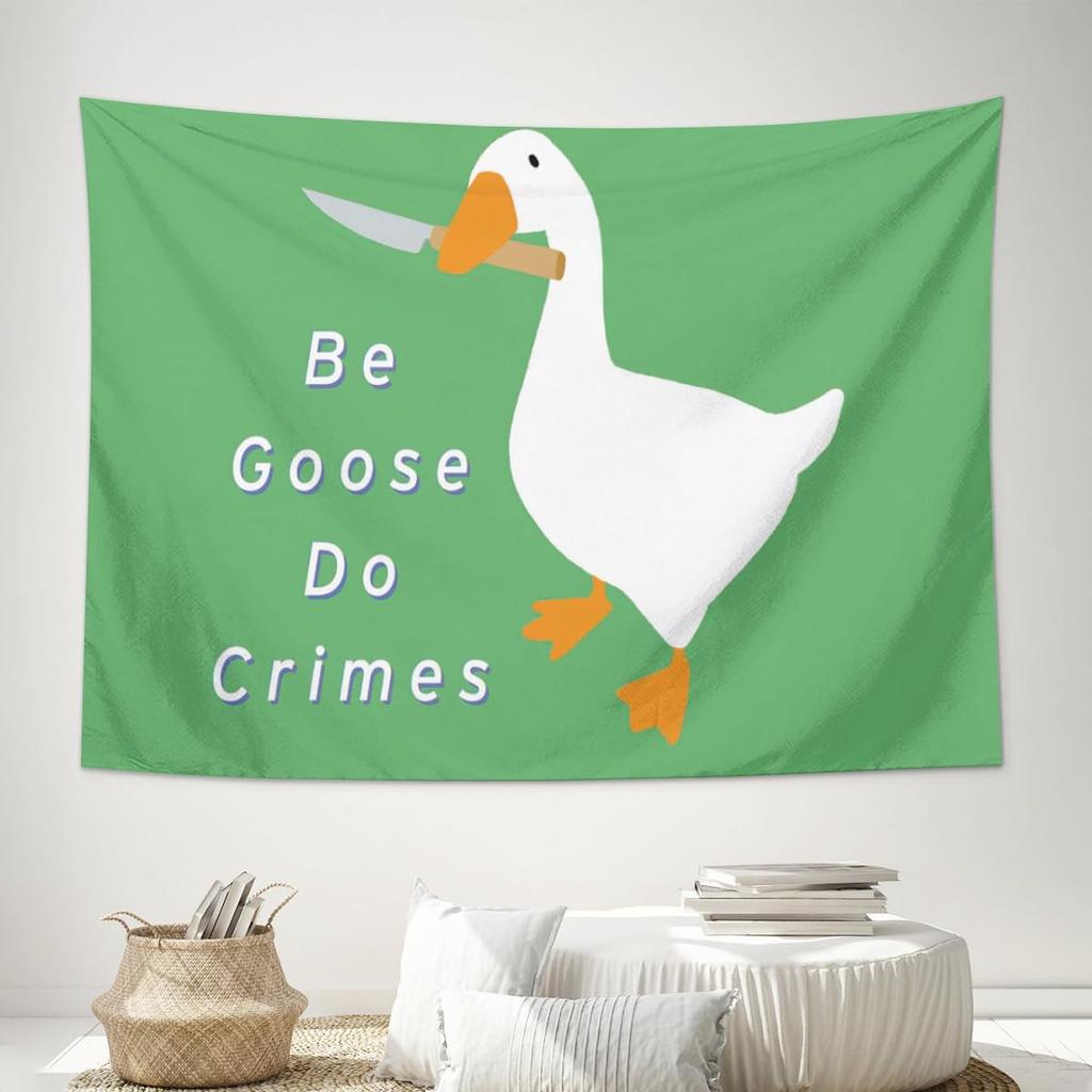 Funny Cute Duck Tapestries College Dorm Apartment Poster Living Room Bedroom Wall Decor Fun Flag for Teen Men Birthday Party