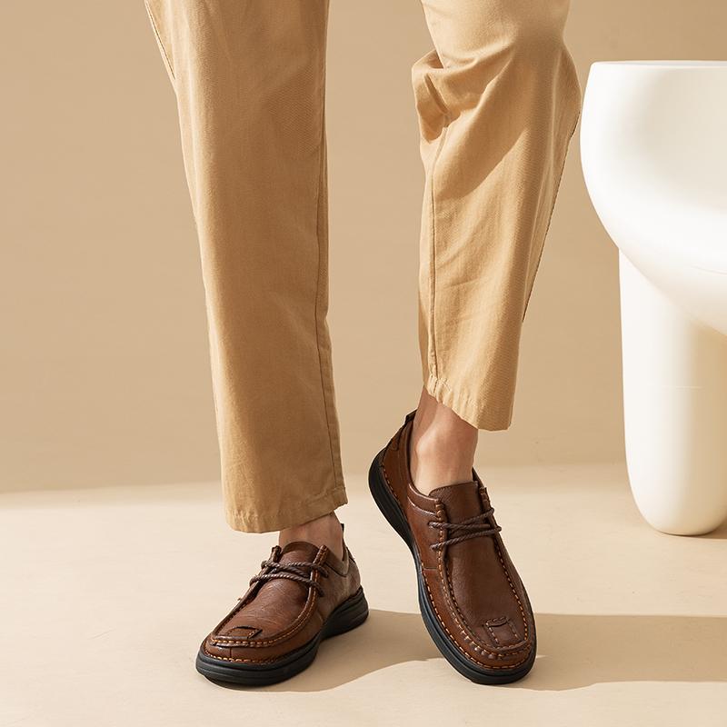 New Men's Casual Shoes Plus Size Leather Men's Shoes Outdoor Men's Flat Shoes Breathable Fashion Sneakers Man Boat Shoes