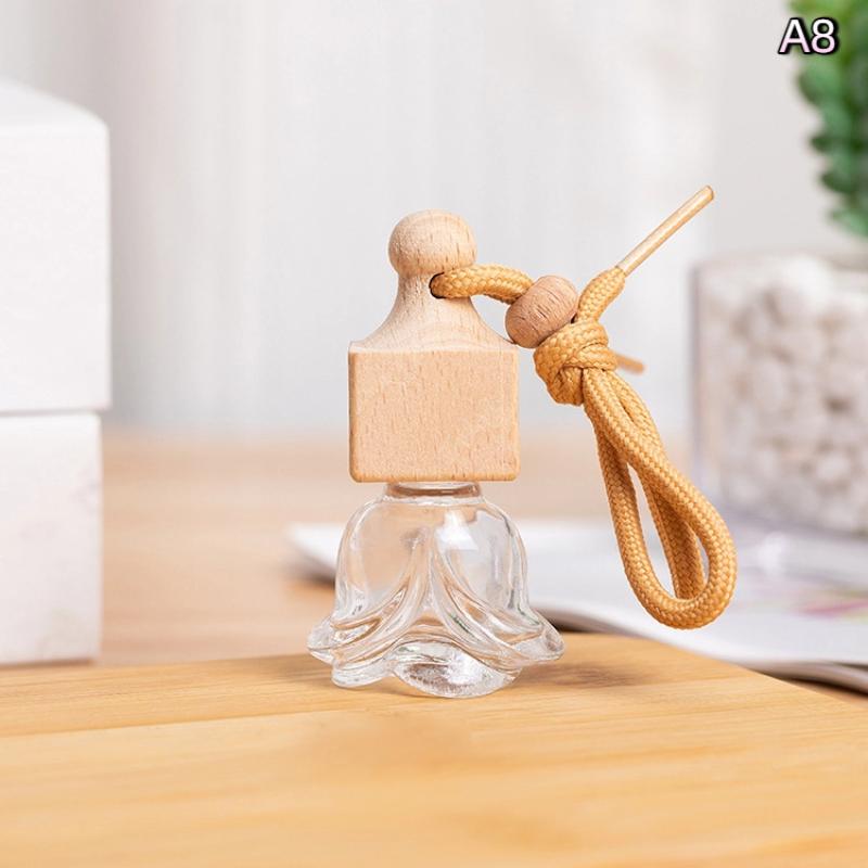 Empty Pendant Auto Perfume Mini Perfume Bottles Glass Bottles Aromatherapy Essential Oil Container Hanging Diffuser Auto Decor