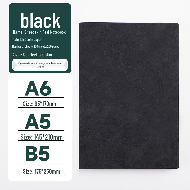 Luxury Sheepskin A5 Notebook: Thick, High-Value Skin-Feel Planner for Office Use
