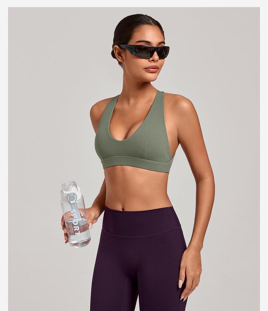 Cross-Strap Halter Neck Yoga Bra for Running and Fitness
