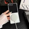 Original Transparent PC Magnetic Charging Slim Case For Samsung Galaxy Z Flip 7FE 6 5 4 3 5G Four Corner Enhance Anti-Drop Cover