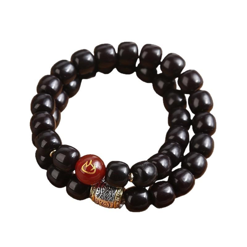 Natural Bodhi Five Elements Buddha Bead Bracelet - Unisex Lucky Wenwan Gift