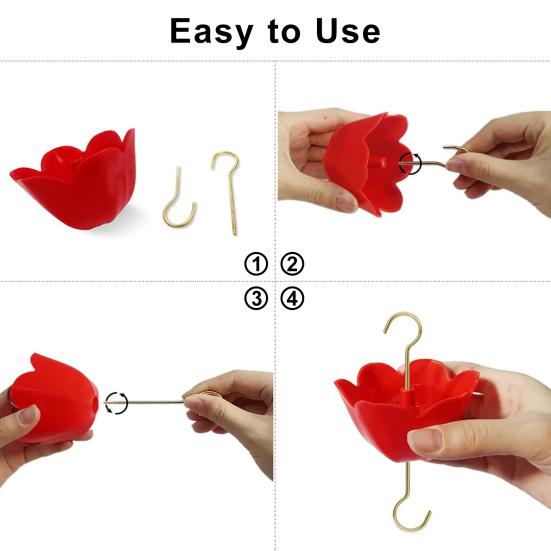 1 Set Vogelfutterhaken, sichtbarer Wasserstand gegen Ameisen, Kunststoff auf den Kopf gestellt, Regenschirmform, Wasserfutterhaken für den täglichen Gebrauch