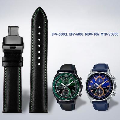 Echtes Leder Armband für Casio Green Water Ghost Schwertfisch EFV-600CL MDV-106 MDV-107 EFR-539L Uhrenzubehör 20mm 22mm
