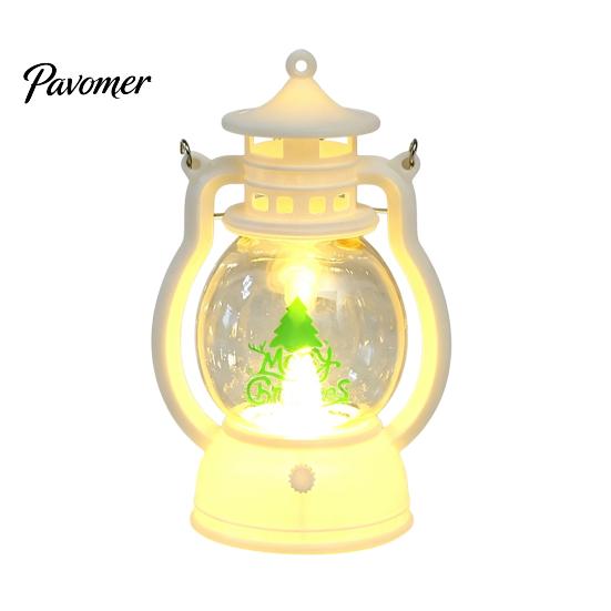 Kids Bedside Night Lamp Christmas Lantern Light, Retro Santa/Snowman/Tree Handheld Oil with Vintage Style Pony Warm LED, Cute Holiday Tabletop Decor,