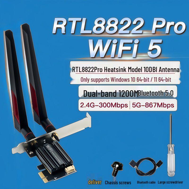 AX1800 WiFi 6 Dual-Band PCIe Desktop Network Card with 5G and Bluetooth 5.2.