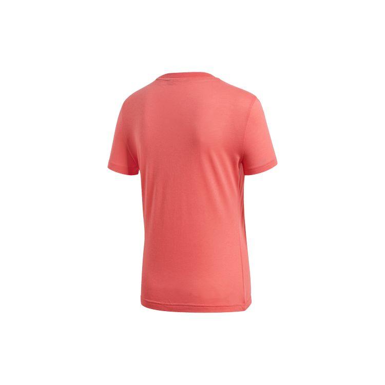 Adidas Logo Print Sports Short Sleeve T-Shirt Women Tops Prism-Pink DY7733
