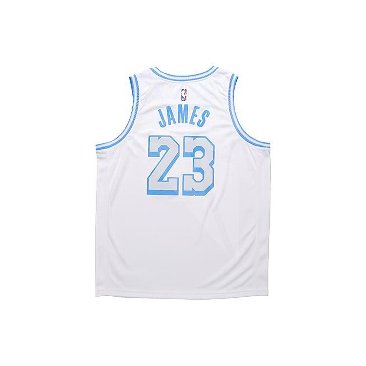 Nike X NBA Collaboration T-Shirt With Letter And Number Print Quick-Dry Basketball Jersey Kids Tops White 3Z2B7BXCP-LAKJL