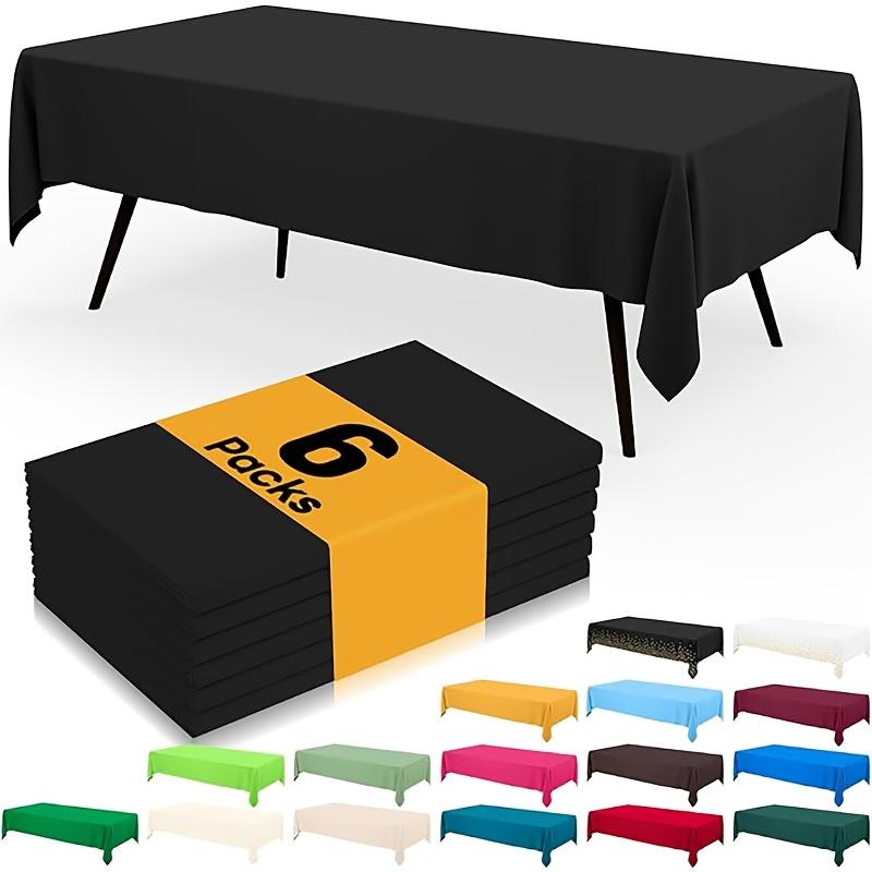 6 Pack Disposable Plastic Tablecloths for Parties, Weddings, Birthdays, Christmas, Anniversaries| Durable Machine-Made Buffet Table Coverings