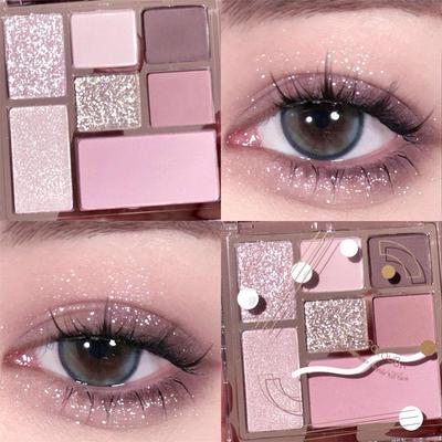 Tavolozza di ombretti viola Crea una tavolozza di ombretti perlati glitterati per il trucco da sogno Tavolozza di trucco per occhi coreana affascinante alla moda