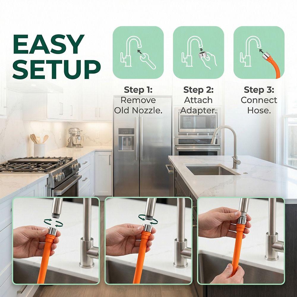 360° Rotating Faucet Extender Pipe Wash Basin Flexible Hose Portable Lengthening Tube Kitchen