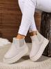 Autumn And Winter Women'S Thick-Soled Snow Boots Cotton Shoes With Velvet Inside, Round Head And Foot Cotton Boots