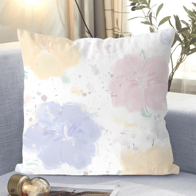 Ins Style Small Fresh Flower Pattern Decorative Pillowcase Living Room Bedroom Square Cushion Pillowcase