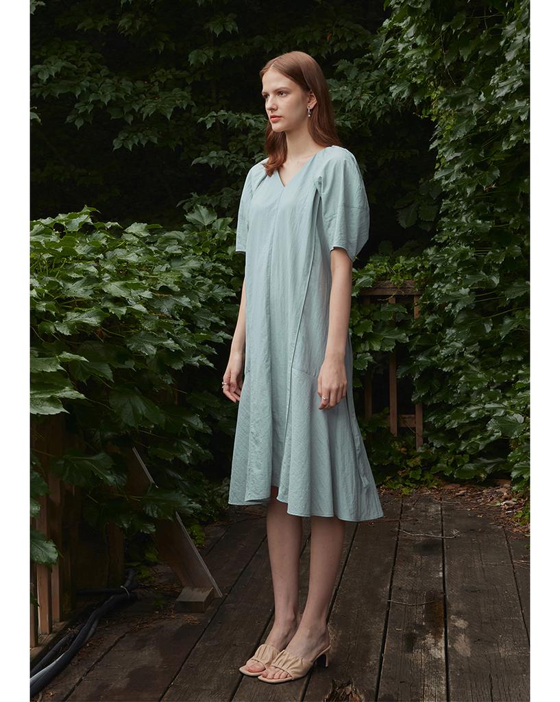 Myue Shoulder Shirred Dress