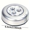3 LED-Touch-Lichter, rund, kabelloses Nachtlicht für Schränke, Aufklebbare Leuchte für Flur, Badezimmer, Schlafzimmer, Küche, Treppe, Heimdekoration, Kunststoff