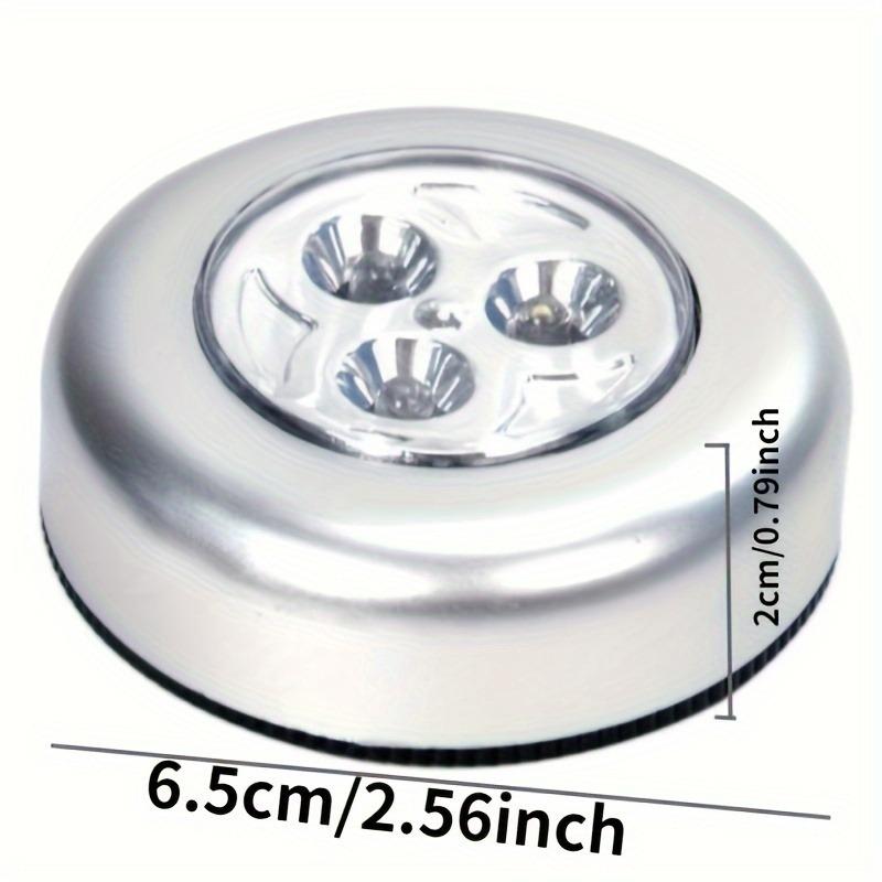 3 LED-Touch-Lichter, rund, kabelloses Nachtlicht für Schränke, Aufklebbare Leuchte für Flur, Badezimmer, Schlafzimmer, Küche, Treppe, Heimdekoration, Kunststoff