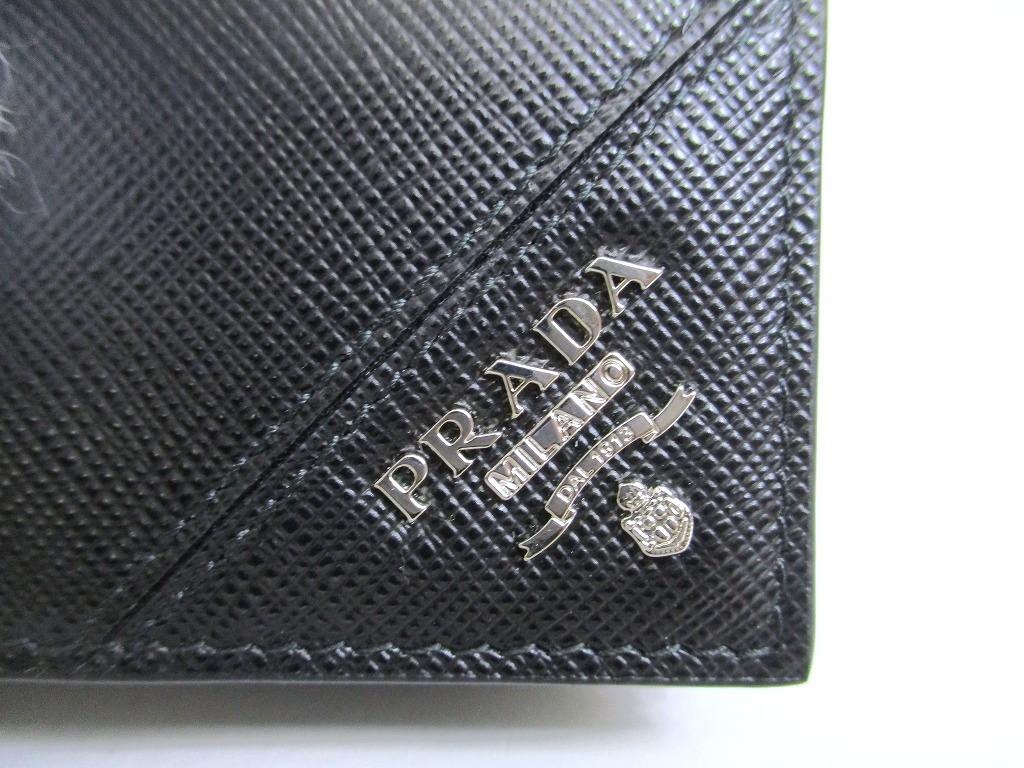 Authentic PRADA Black Saffiano Leather Card Case Card Holder #a929  Refurbished