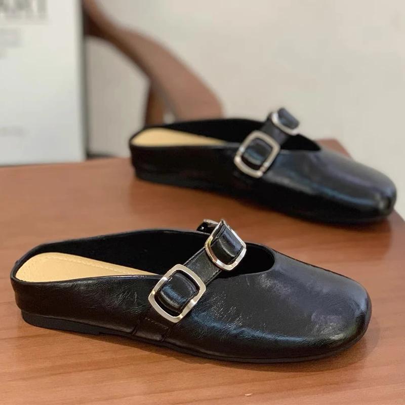 Fashion Slippers Women Flats Slingback Cozy Mules Shoes Summer Casual Beach Woman's Sandals 2025 Fashion Dress Walking Chaussure Femme