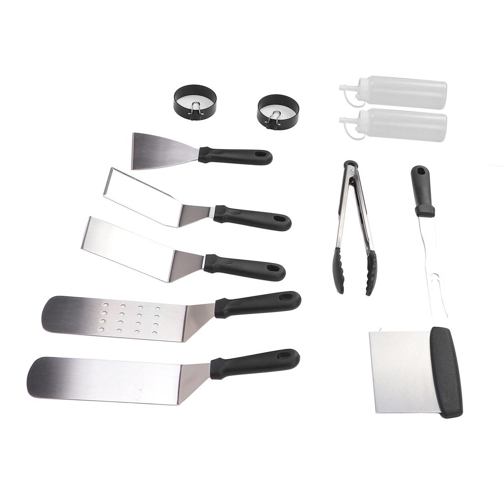 12Pcs Stainless Steel Grilling Kit Food Grade Material Heat Resistant BBQ Grill Tool Set with for