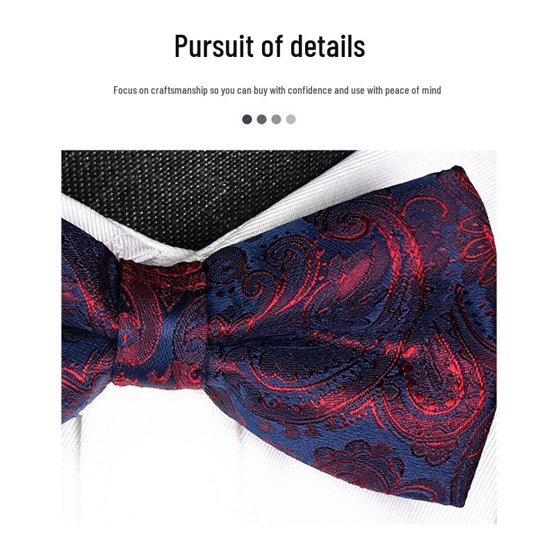 Men's Jacquard Bow Tie & Boutonniere Set for Weddings