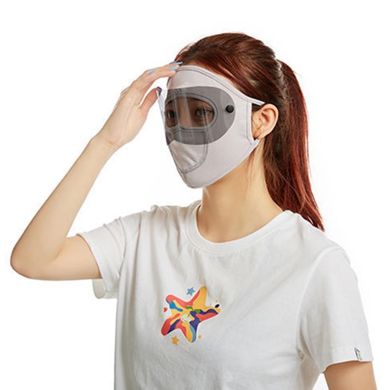 Windproof Full Face Ice Silk Mask Stretchy Eye for Protection Breathable Washable Multifunctional Mask for Outdoor Sport