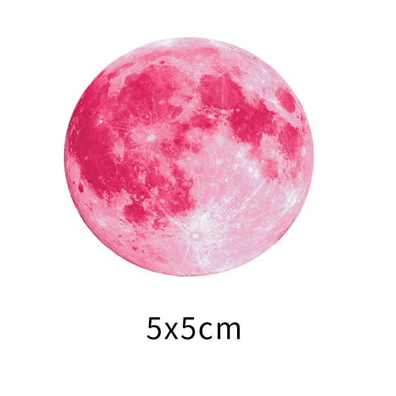 30cm Luminous Moon Wall Sticker - Children's Room Decor in Green, Blue, or Pink Light