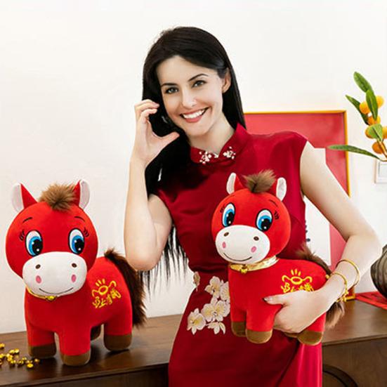 2026 Year of The Horse Plush Toy Red Little Horse Doll Embroidery Desktop Ornament Good Luck Unique Auspicious Gift