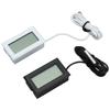 2Pcs Electronic Digital Thermometer Thermostat Temperature Meter 2s Refresh with Probe(Black White )