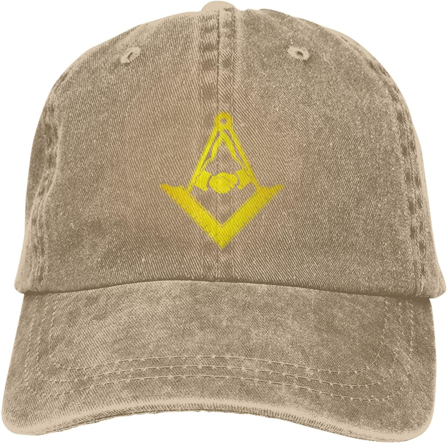 Freedom Outdoors Women's Grey Masonic Square And Compasses Vintage Washed Baseball Cap Distressed Cotton Casual Adjustable Hat Cm