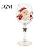 Schneemannmusterkelch Weihnachts-Stielweinglas, Schneemann/Weihnachtsmannkranz/Elch/Weihnachtsbaum Handbemalt, Elegantes Trinkglas Kreatives Stielglas für