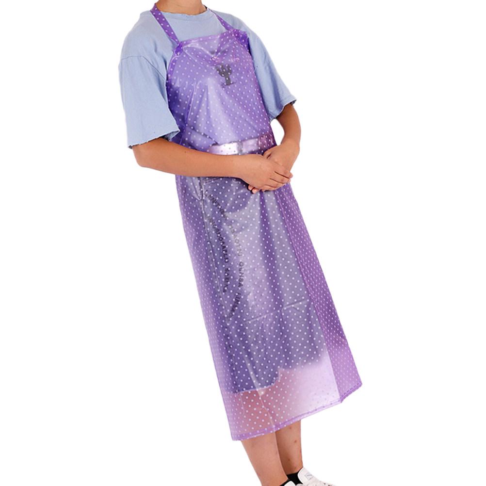 1Pcs Transparent Oilproof Apron Waterproof Sleeveless PVC Apron Kitchen Cooking Commercial Cleaning Restaurant Blue