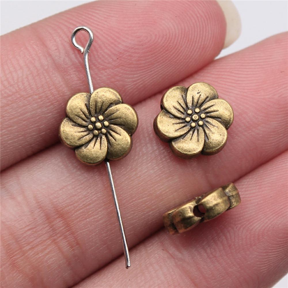 20pcs Flower Small Hole Bead Charms For Jewelry Making DIY Crafts Making Findings Handmade Tibetan Jewelry