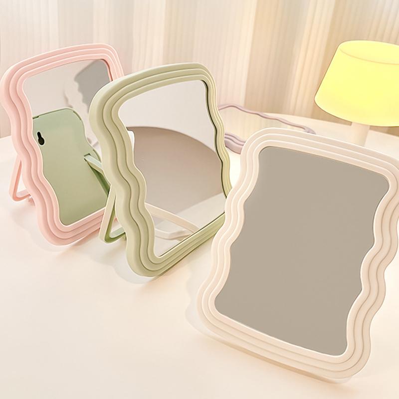 Irregular Decorative Mirror Wave Shape Makeup Mirror Bedroom Dormitory Cosmetic Aesthetic Mirrors Espejos Decorativos