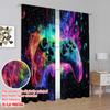 2D flat printing 2Pcs Curtain Gaming Room Curtains Gamer Game Windows Drapes Colorful Galaxy Nebula Window Suitable For Living