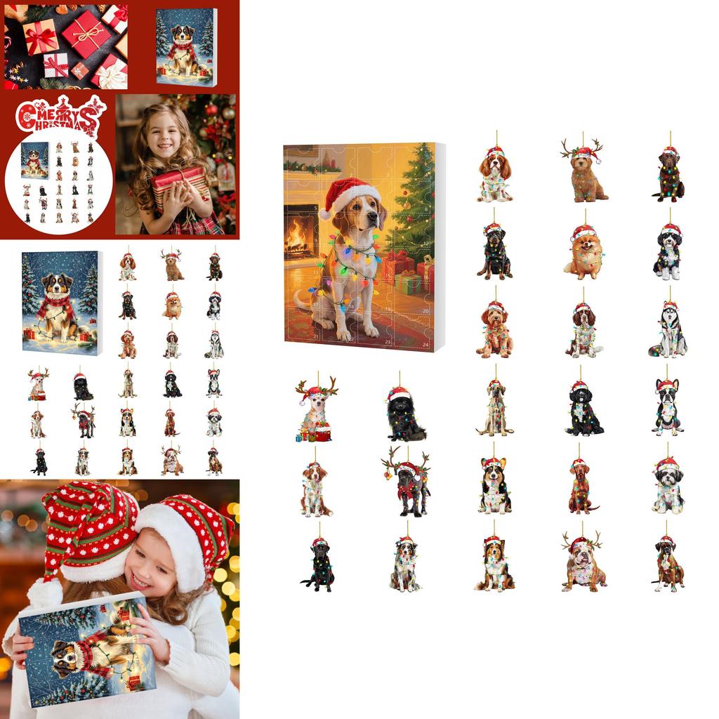 Christmas Pet Dog Advent Calendar Series With Acrylic Accessories For Holiday Celebrations