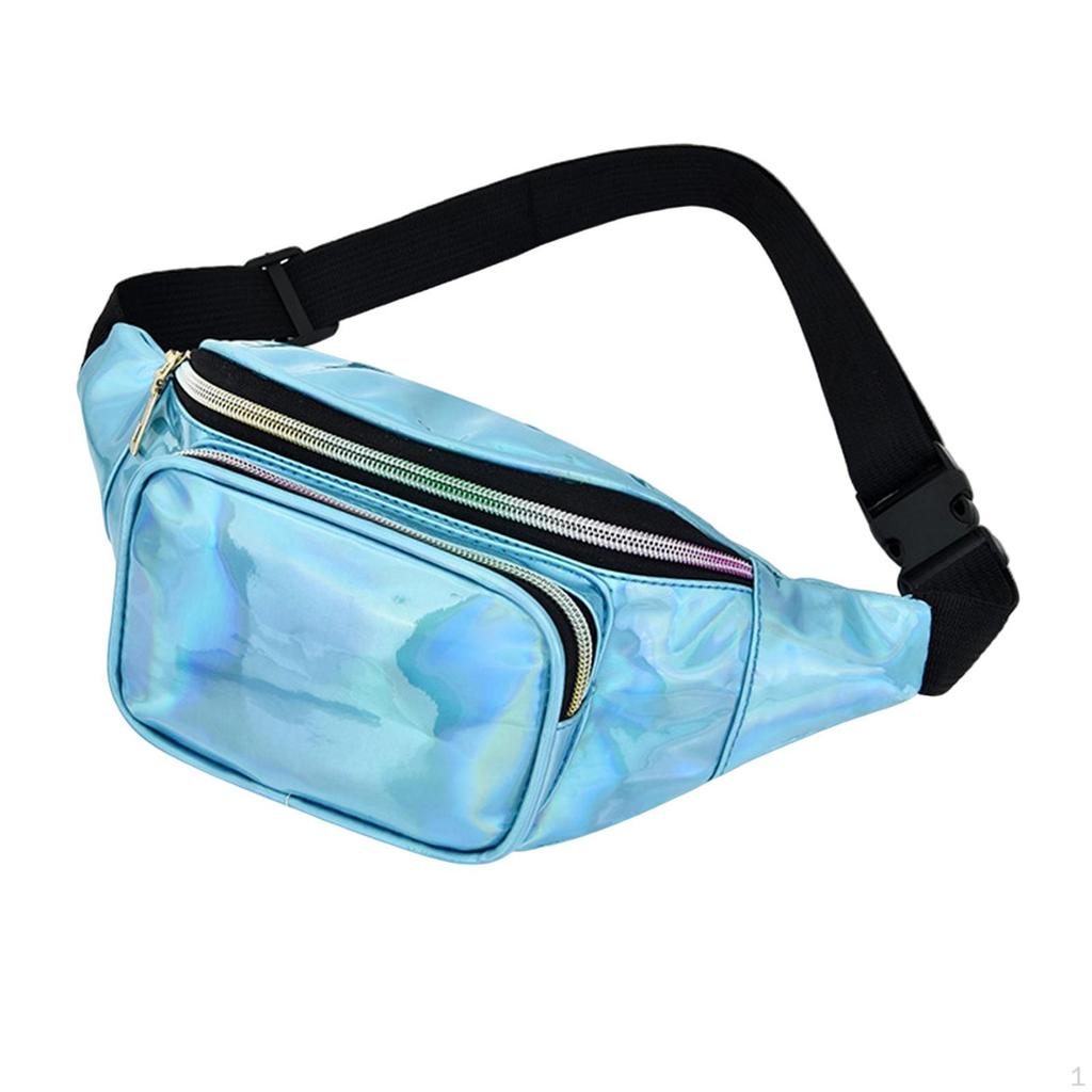Waist Carry ,with Adjustable Strap, Resistant Shiny Chest Pocket Holographic for Cycling Women