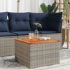 VidaXL Garden Table, Dining Table, Meal Table, Patio Furniture Courtyard Terrace Outdoor, Grey Wicker and Wood 366126