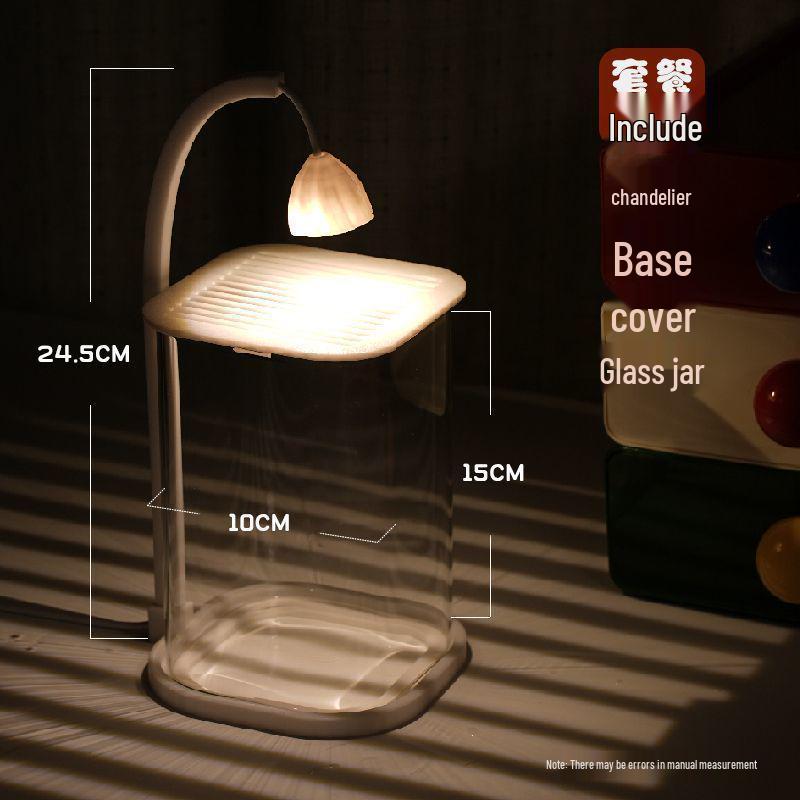 Creative Mini Betta Fish Glass Tank with Light for Desktop Decor, High-End Viewing, and Easy Maintenance.