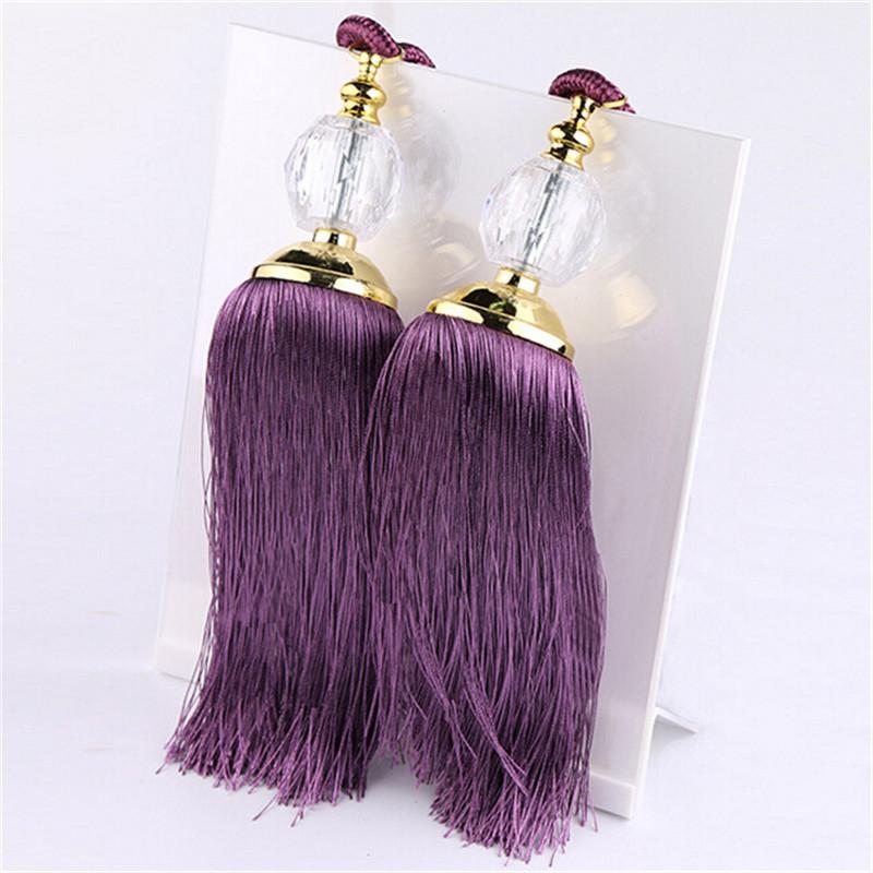 1 Pair Window Curtain Accessories Crystal Hanging Balls Tassel Hand Knitting