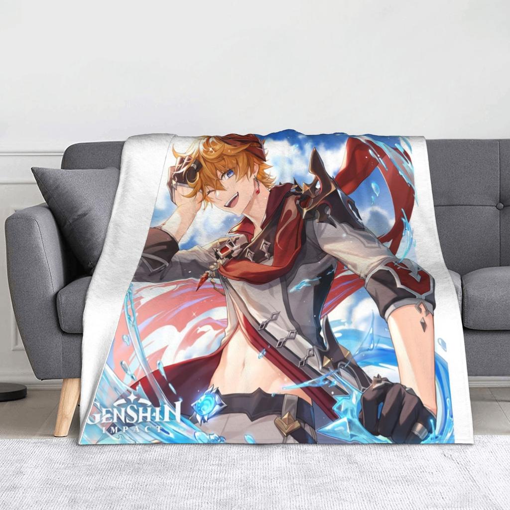 Genshin Impact Gorou Blanket Flannel Printed  Breathable Warm Throw Blankets for Bed Couch Plush Thin Quilt