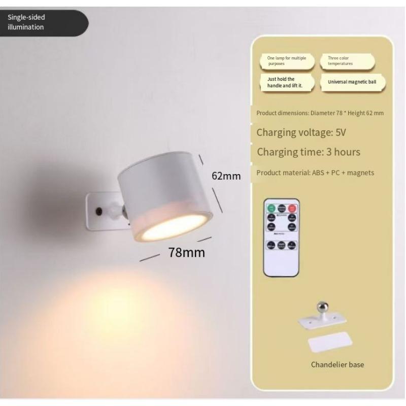

1PACK magnetic wall lamp remote control touch RGB charging ambient light wiring- free bedroom night light sunset projection light Single-sided light белый